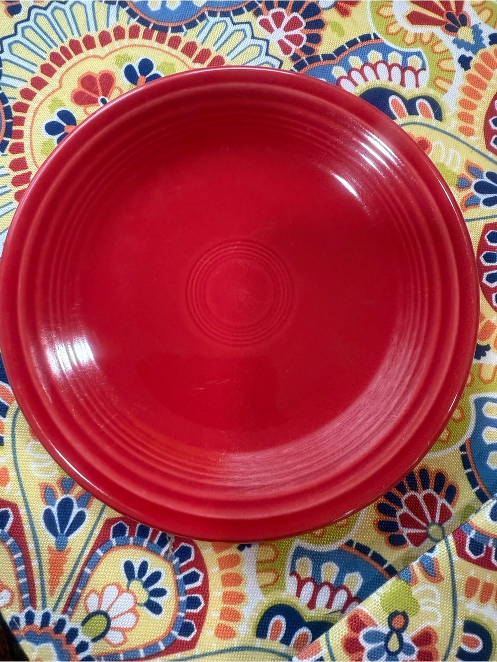 Red Ceramic Saucer Plate - Fiestaware